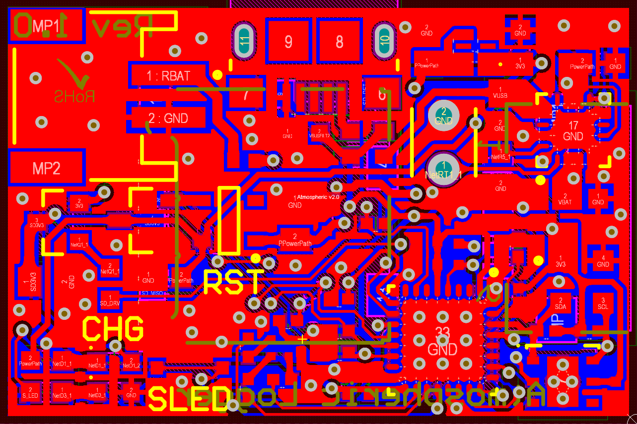 Fully routed PCB with polygons