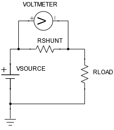 Voltmeter in shunt resistor circuit