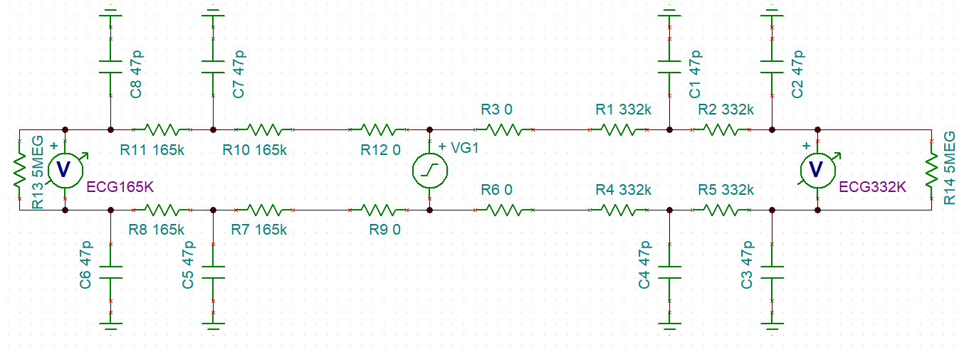 Protection filter circuit in TINA Spice